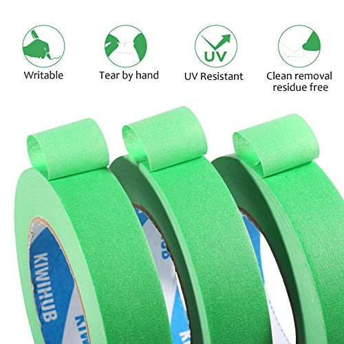 Green Painters Tape,0.7" x 60 Yards x 3 Rolls (180 Yards Total) - - color: Green, size: 0.7", 60 yards