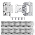 50 Pack (25 Pairs) 1/2" Overlay Partial Wrap Around Self Closing Hinges - color: Brushed Nickel, size: 50 Pack (25 Pairs)