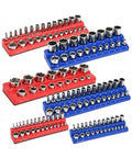 Bates- Magnetic Socket Organizer Set, 6 Pack, 1/2", 1/4" and 3/8" - color: Blue & Red, size: 6 Pack