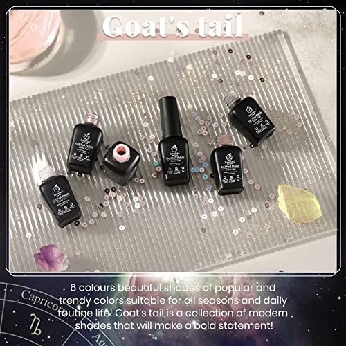 Beetles Nude Gel Nail Polish Set, Neutral Gray Gel Polish Sliver - color: A - Nude Gray Brown Silver | Goat's Tail