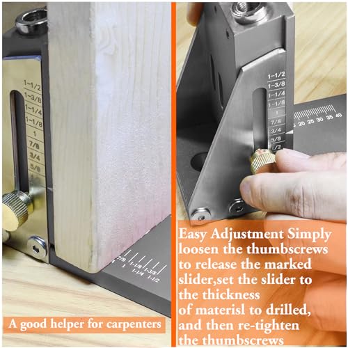 Kosmi pocket hole jig Kit,Professional Woodworking Dowel Jig Kit,Upgraded All-Metal Pocket Screw Jig for Carpentry Joinery Men,Set Jig Wood Woodwork Guides Joint Angle Tool Carpentry Locator