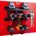 Heavy Duty Pegboard Drill Holder, 3 Drill Storage Rack with Hooks & Pegs