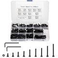 440 Pcs M3 Small Metric Screws with Nuts, Hex Socket Head Cap and Nut Assortment Kits, Alloy Steel Replacement Machine Fastener Screws and Bolts Nuts (440Black) - color: 440Black
