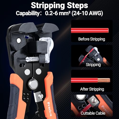 Preciva Ferrule Crimping Tool Kit with Wire Stripper, Quadrilateral Ferrule Crimper for AWG 28-5（0.08-16mm²） Self-Adjustable Ratchet Ferrule Terminals Crimping Tool with 1660Pcs Ferrules Connectors - size: Quadrilateral Ferrule Crimping Tool Kit