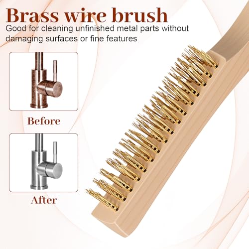 Kifmurase Wire Brush Set 12 Pcs Stainless Steel/Brass Wire Scratch Brush
