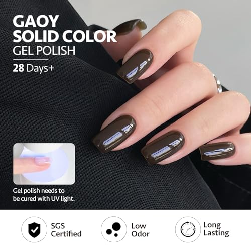 GAOY Dark Gel Nail Polish Set, 6 Colors Milky Jelly Colors Black Green Gray | Buildable Color, Blooming Effect, UV Lamp Required, Long Lasting, Easy to Apply, Salon Manicure at Home - color: That Girl XNK0633