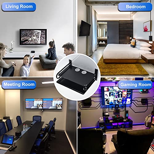 2-Tier Metal Floating Wall Shelves for AV TV Box Console, 12x9.8 Inch - color: 2 Layers-large-1pcs