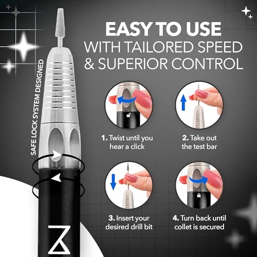 M Max Nail Drill, Brushless 2-in-1, 35000 RPM, Cordless | Black - size: Standard - Black