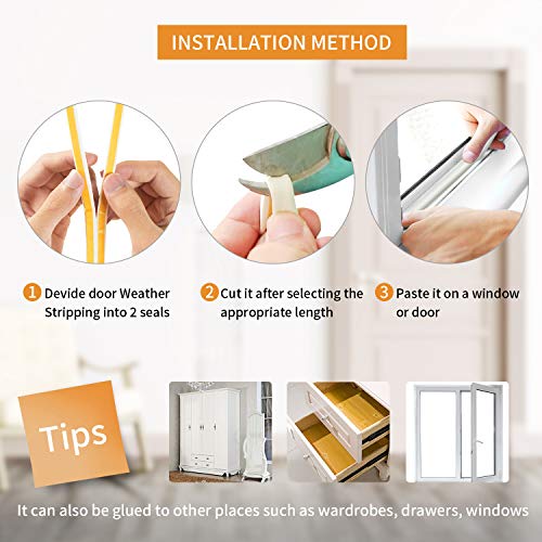 2-Pack Weather Seal Strips for Doors/Windows, 66ft