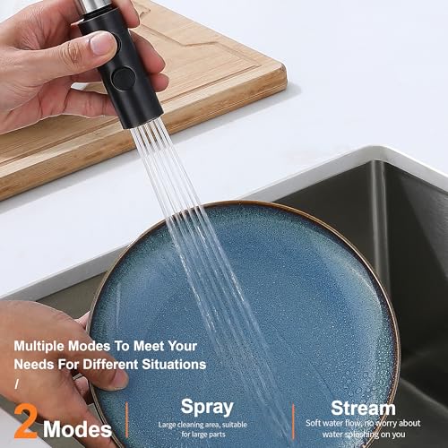 TIORIY Kitchen Faucet Head Replacement Metal, Pull Down Spray Head with 15 Adapters for Kitchen Faucet, 2 Function Kitchen Sink Spray Nozzle, Stainless Steel, Oil Rubbed Bronze - color: Oil Rubbed Bronze