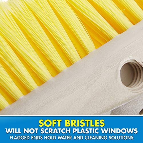 STAR BRITE 8" Soft Bristle Wash Brush for Finished Surfaces - color: Yellow, size: Standard 8" Brush