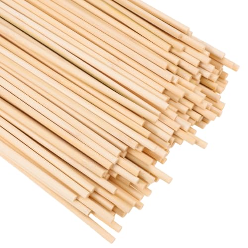 300 Pcs Wooden Dowel Rods, 1/4 x 12 Inch Craft Sticks for DIY - size: 1/4 x 12 Inch(300 PCS)
