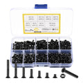 M3 Flat Head Machine Screws and Hex Nuts Kit, 380 Pcs Black Countersunk Head Phillips Screws Bolts Nuts Assortment Kit - M3 x 4mm/ 6mm/ 8mm/ 10mm/ 12mm/ 16mm/ 20mm - size: M3