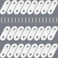 24 Pack White Flat Brackets 1.42” x 0.63” Straight Brace - color: White, size: 24 Pcs / 1.42 x 0.63 in