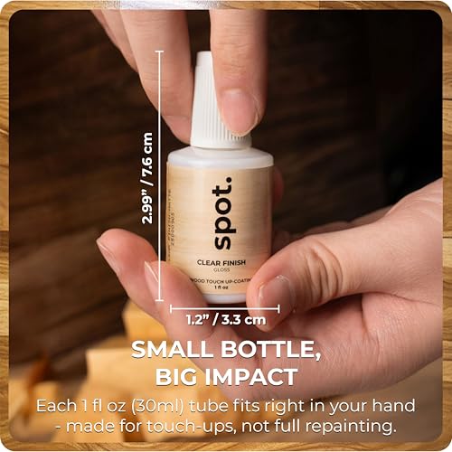 Clear Coat for Wood Stain Repairs, Brush-On Matte and Gloss Finish, Sealing and Sheen Matching, Interior and Exterior Wood, 2 fl oz Total by spot. - color: Clear