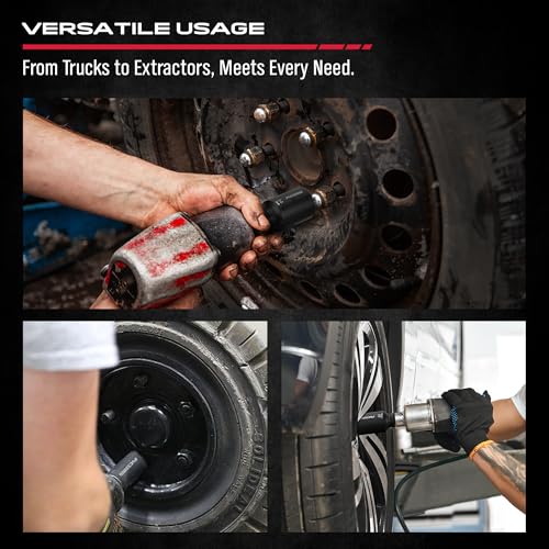 1/2 Drive Deep Impact Socket Set: 11-Piece Metric Size Wheel Axle Nut Wrench Metric Large Jumbo 27mm 29mm 30mm 31mm 32mm 33mm 34mm 35mm 36mm 38mm Spindle Joint High Torque Truck Bearing Locknut - style: 1/2" | 11-Piece Metric Jumbo