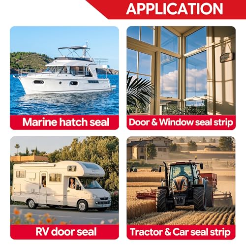 26 Feet Weather Stripping Door Seal Self Adhesive EPDM Foam Rubber Seal Strip D-Shaped Door Weather Stripping for Door and Window, RV, Boat, Auto, Truck, Marine, W:0.75"; H:0.375"