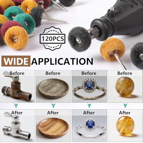 120PCS 1 Inch Abrasive Buffing Wheel for Dremel and Drill