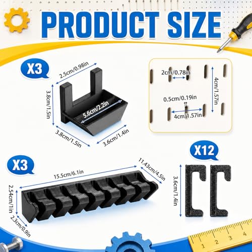 Novabright 6 Pcs 2 Style Pegboard Screwdriver Holders Plastic Pegboard Plier Holders Peg Board Screwdriver Household Tools Organizer Racks for Kitchen, Workbench, Garages, Shops, Hanging Plier (Black) - color: Black
