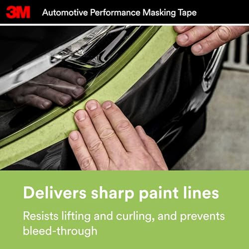 3M Automotive Performance Masking Tape, 36 mm x 32 m, 6/case (Pack of 6) - size: 36 mm x 32 m (Pack of 6)