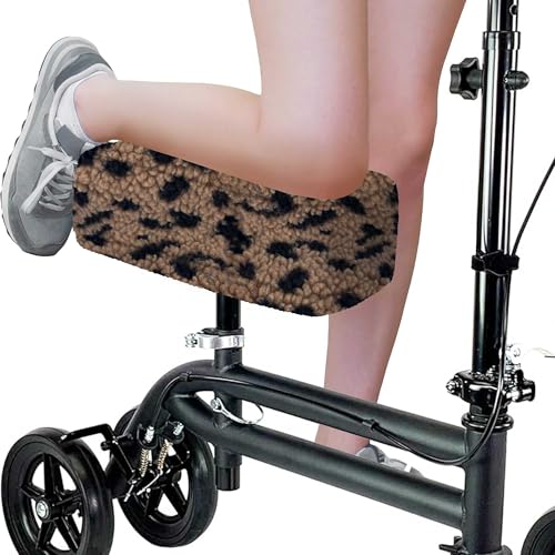 SPRING SEAON Knee Scooter Cushion Pad Cover, Brown Texture - color: Brown Leopard Print