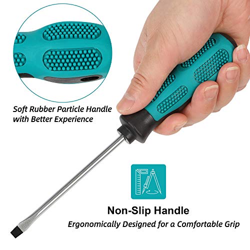 Magnetic Screwdriver Set 10 PCS,5 Phillips and 5 Flat Head Precision Screwdriver,Professional Cushion Grip and Non-Slip for Repair Home Improvement Craft,Green - color: 10pc-green