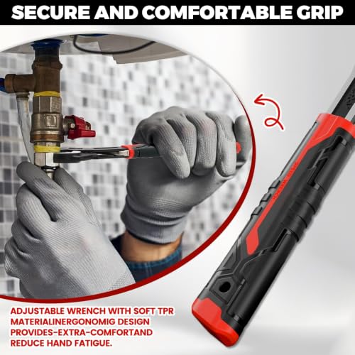4 Pack Self Adjusting Pipe Wrench Set, 6" 8" 10" 12" Plumbers Wrench - color: 6”+8”+10”+12”