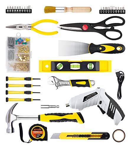 136 Piece Tool Set,General Household Hand Tool Kit with Plastic Toolbox Storage Case-136 Piece… - style: 136 Piece