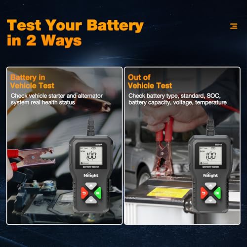 Nilight Car Battery Tester 6V/12V/24V Accurate Digital Auto Analyzer - color: 6-24v Battery Tester