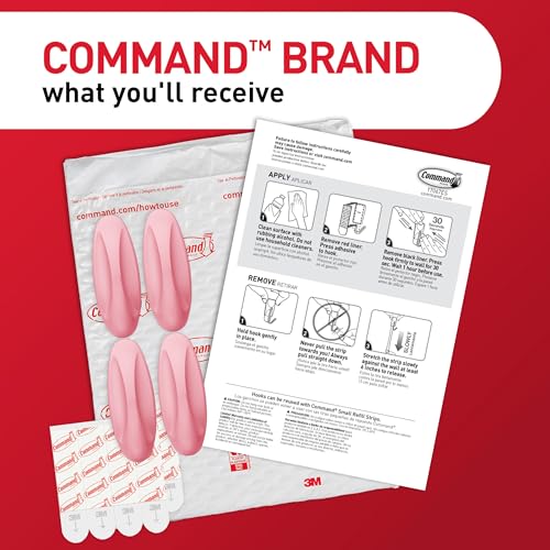 Command Medium Designer Hooks, 9 Hooks, 12 Strips - color: Blossom