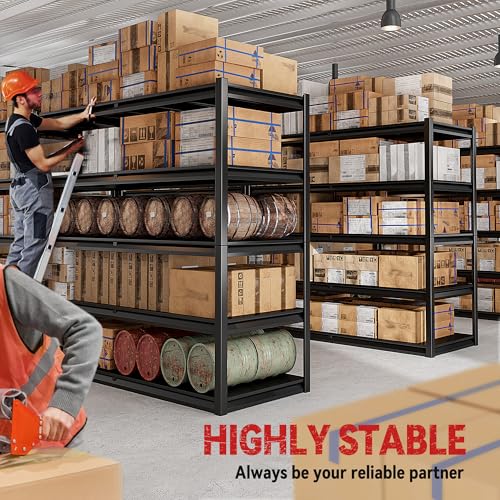 REIBII 78" H Garage Shelving,Heavy Duty Storage Shelves for Basement - size: 5-Tier,55" W x 26" D x 78" H