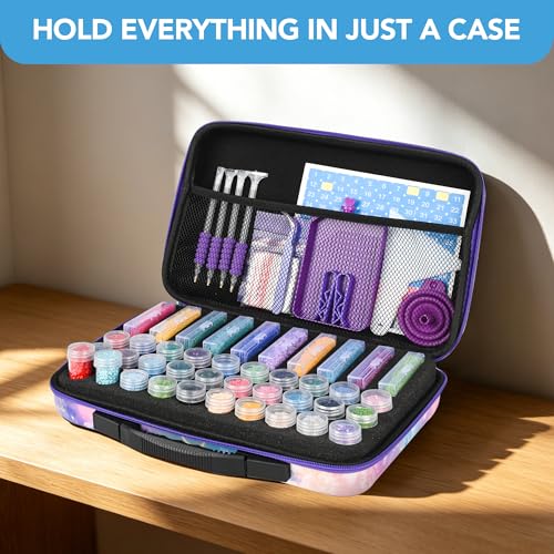 MERATIA Diamond Painting Storage Case Organizer, 40 Slots with Accessories - color: Celestial Journey-40 Slots