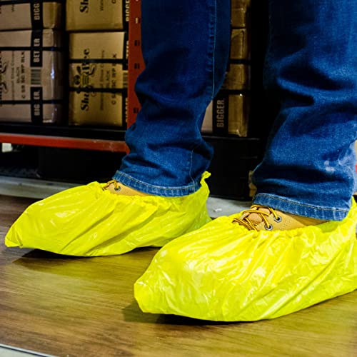ShuBee Waterproof Shoe & Boot Covers Slip-Resistant Disposable for Plumbing Construction Floor Protection - 40 Pair - color: Yellow