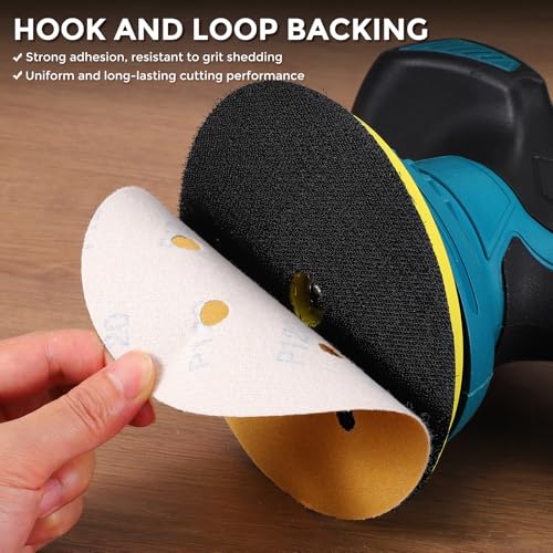 50Pcs Sanding Disc Kit 5In 60/80/120/220/400Grit 8 Hole - size: 60/80/120/220/400 Grit