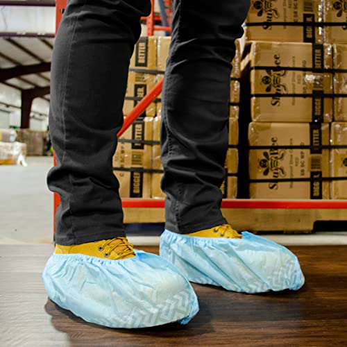 ShuBee Original Disposable, Extra-Large Boot and Shoe Covers, Thicker & Stronger, Durable Protection for Floors - 50 Pairs - color: Light Blue