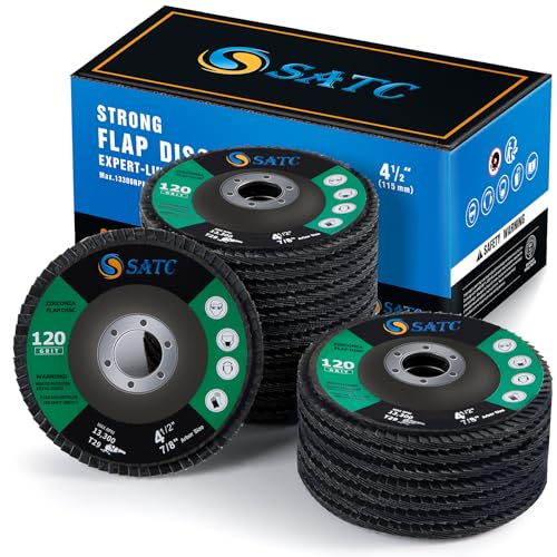 S SATC Flap Discs 120 Grit Grinding Wheel 4.5" x 7/8" Angle Grinder Sanding Disc Abrasive Grinding Disc Type 29（20 Pack） - style: 120 Grit