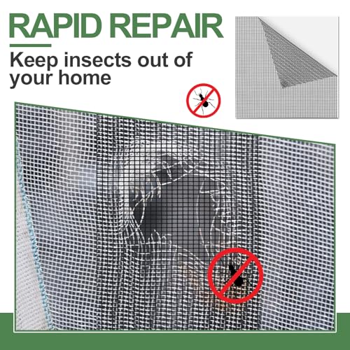 CroBlissful 6 Pcs Screen Patches 12" X 12" Black Fiberglass Mesh - size: 12" X 12"