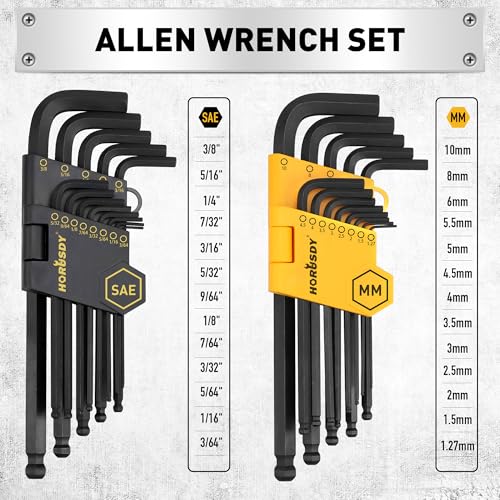 HORUSDY 140-Piece Magnetic Screwdriver Set with Plastic Racking, Includes SAE & Metric Hex Keys, Precision Screwdriver and Magnetizer Demagnetizer DIY Tools for Men Tools Gift - style: 140-Piece Magnetic Screwdriver Set with Plastic Racking