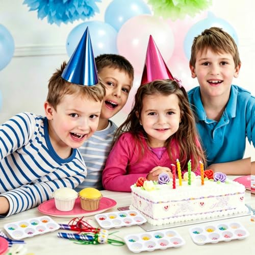 21 PCS Rectangular Paint Tray Palettes for Kids Paint Palettes with 8 Wells - color: 21pcs White