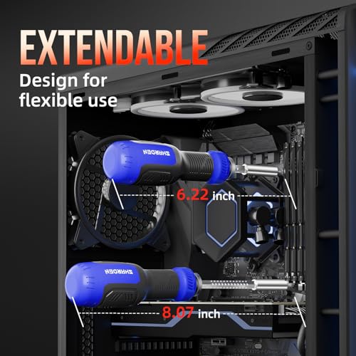 SHARDEN Multi ScrewDriver Set 26 in 1 All in One Adjustable Screw Driver - color: Blue, size: Extendable-NonRatchet