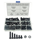 Metric M6 Phillips Pan Head Nylon Screws Nuts Flat Washers Assortment Kit, Screw Length:10mm to 30mm(Black) - size: M6