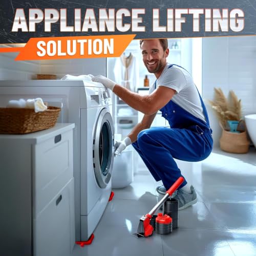 Furniture Lifter Tool with 4 Pcs Appliance Movers Sliders, 660 Lbs - color: Red