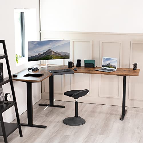 VIVO Clamp-on 17 inch Corner Desk Connector Sleeve Plate, L Desk Platform Extender Attachment, Black, DESK-AC07C