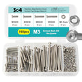 M3 x 20mm 30mm 40mm 50mm Button Head Socket Cap Screws Bolts and Nuts, Stainless Steel 304, Bright Finish, Metric Allen Hex Drive, Fully Thread, Assortment Kit 160PCS - size: Button M3x20-50mm+Nuts