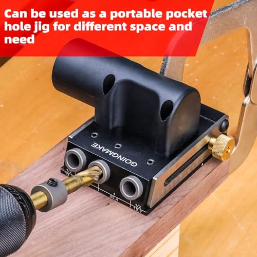 GOINGMAKE All Metal Pocket Hole Jig Kit,Pocket Hole Screw Jig System