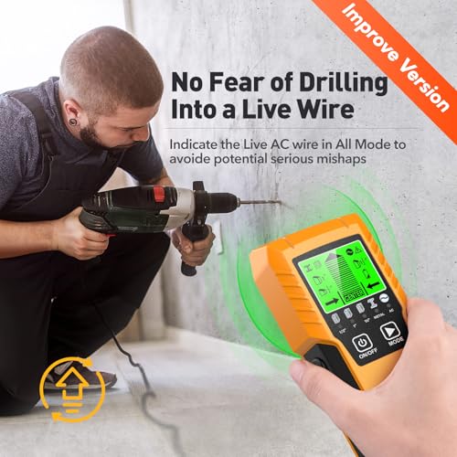 Electronic Stud Finder Wall Scanner with Live Wire Warning and LCD Display