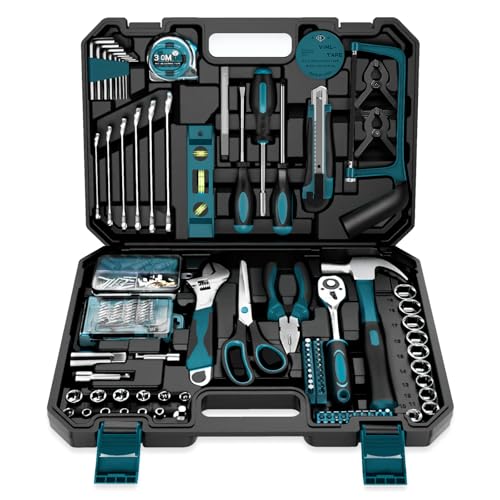 Sundpey 257 Pcs Portable General Basic Hand Tool Kit Set for Home with Case | with Mechanic Tool Set & Wrench Kit & Precision Screwdriver Set, for Men Women, for Household Car House Garage Apartment Dorm - style: 257-PCs