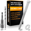 Hex Head Lag Bolts for Wood, Lag Screws 5/16" x 4",30 PCS - size: 5/16" x 4"