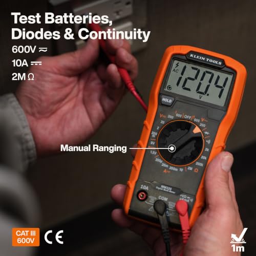 Klein Tools 69149P Electrical Test Kit with Digital Multimeter, Non-Contact Voltage Tester and Electrical Outlet Tester, Leads and Batteries - size: Manual-Ranging Kit
