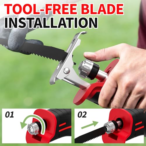 FULLYEA Reciprocating Saw Cordless 0-3500 SPM Brushless Motor, 21V Saw Kit